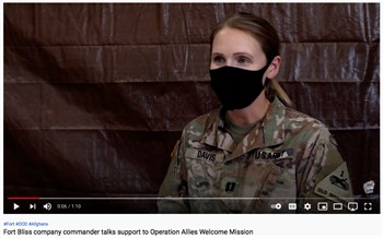 Fort Bliss company commander talks support to Operation Allies Welcome Mission